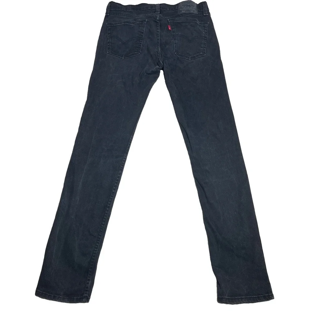 Levi's 511 Men's Jeans 32x34 Black Denim Slim Straight Pockets Mid Rise Cotton